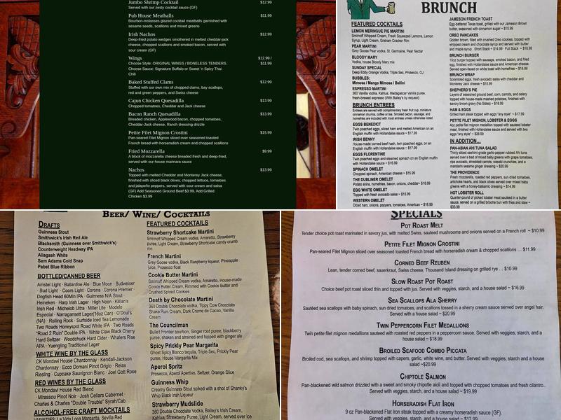 Duffy's Tavern Menu