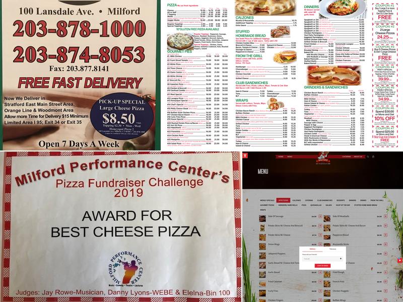 Honeyspot Pizza Milford Menu