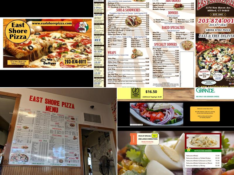 East Shore Pizza Menu