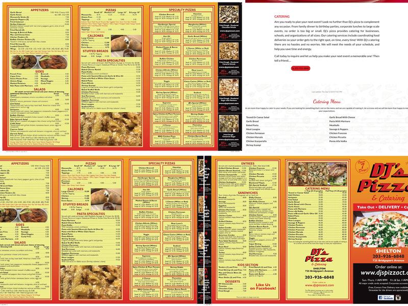 DJs Pizza Menu