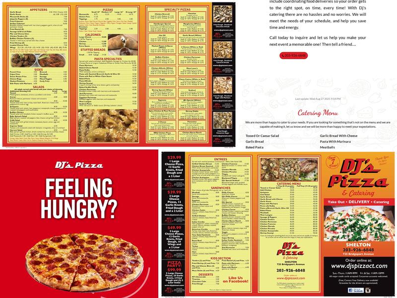 DJs Pizza Menu