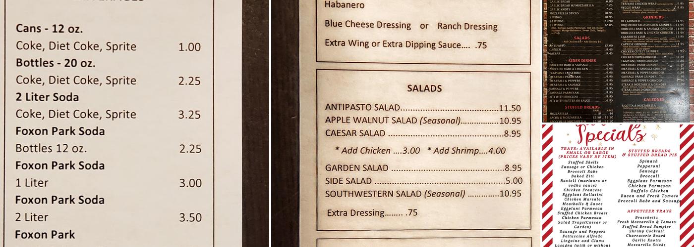 New Haven Pizza Place Menu