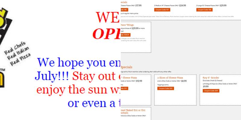 Giove's Pizza Kitchen - Shelton Menu