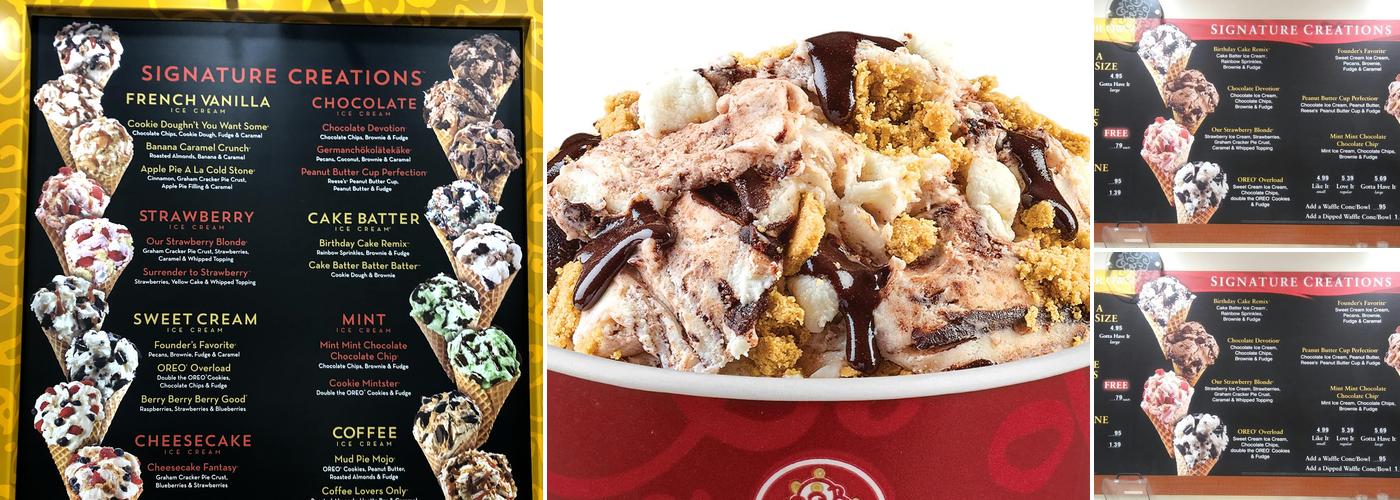 Cold Stone Creamery Menu