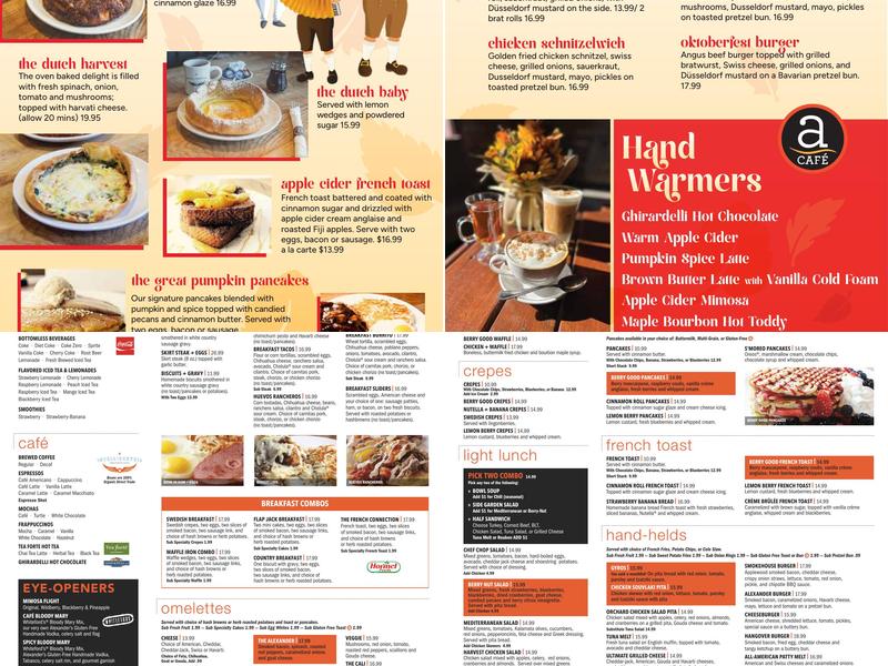 Alexanders Cafe 64 Menu