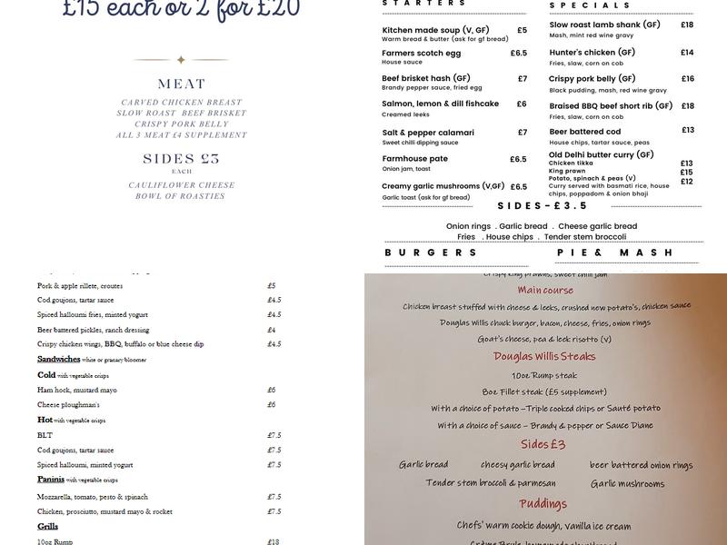 The Farmers Arms Menu