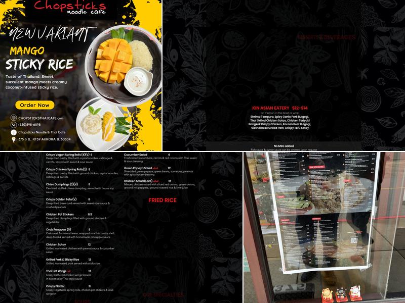 Chopsticks Noodle & Thai Cafe Menu