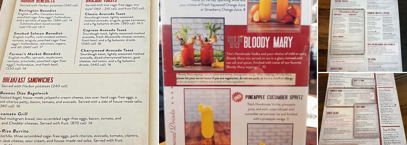 Egg Harbor Cafe Menu