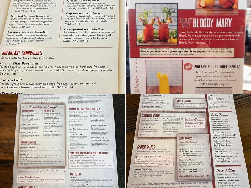 Egg Harbor Cafe Menu