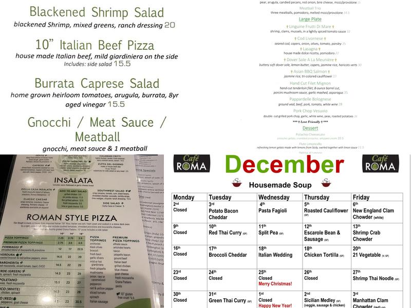 Cafe Roma Menu