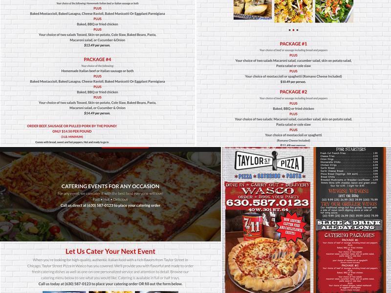 Taylor Street Pizza Menu
