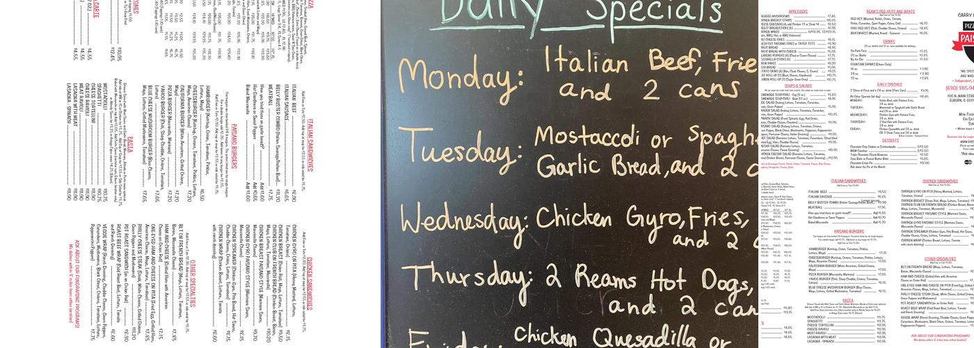 Paisano's Pizza & Grill Menu