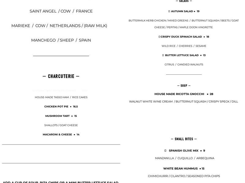 Preservation Menu