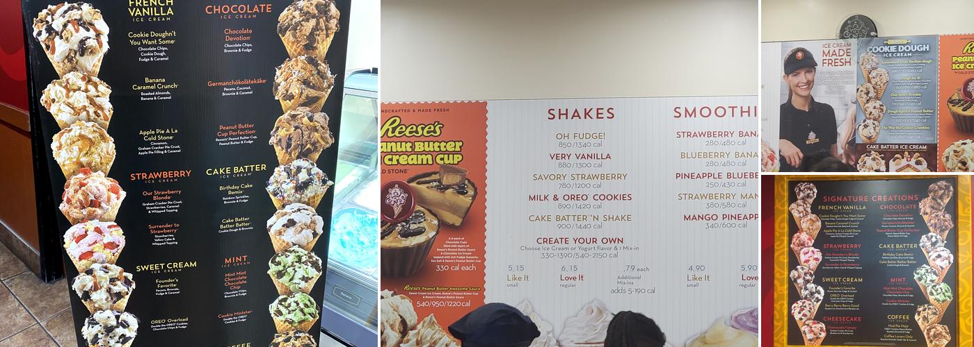 Cold Stone Creamery Menu