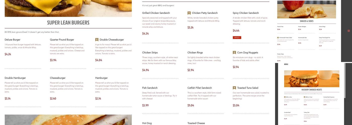 Ewald's Bar-B-Q Menu