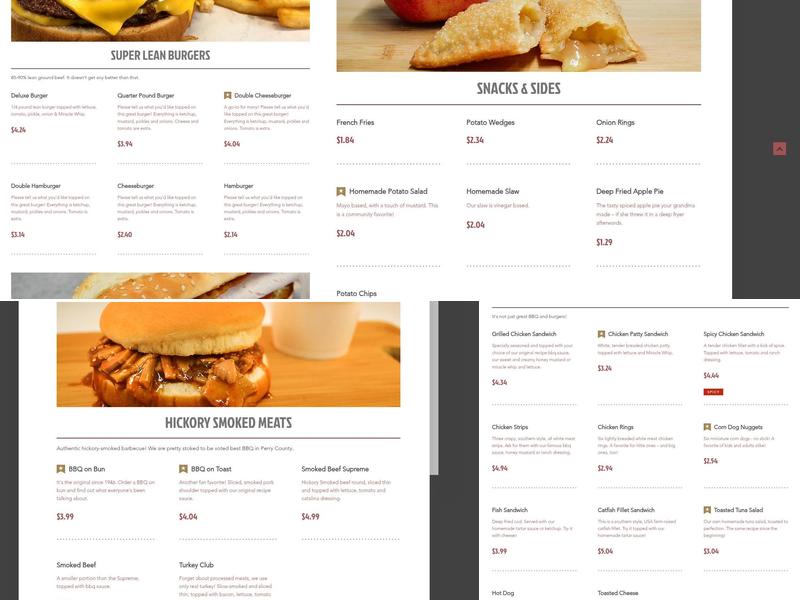 Ewald's Bar-B-Q Menu