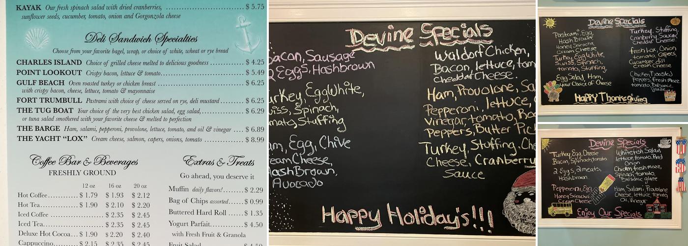 Devine's Bagels & Café Menu