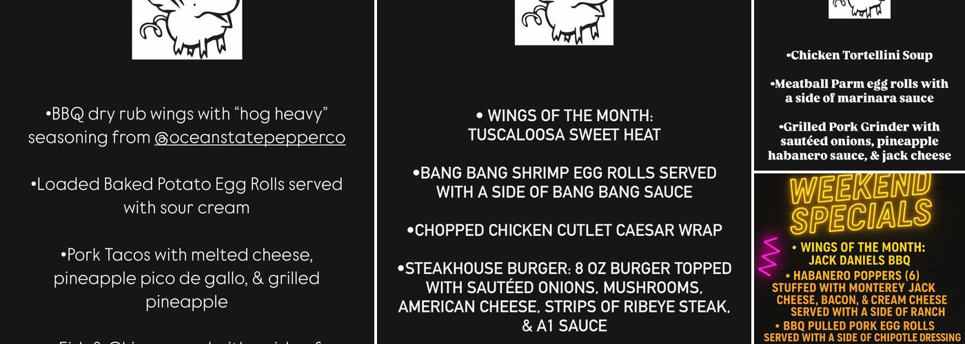 Porky's Cafe Menu