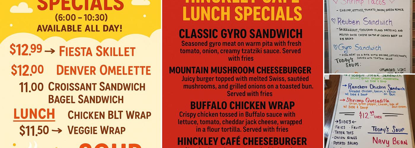 Hinckley Cafe Menu