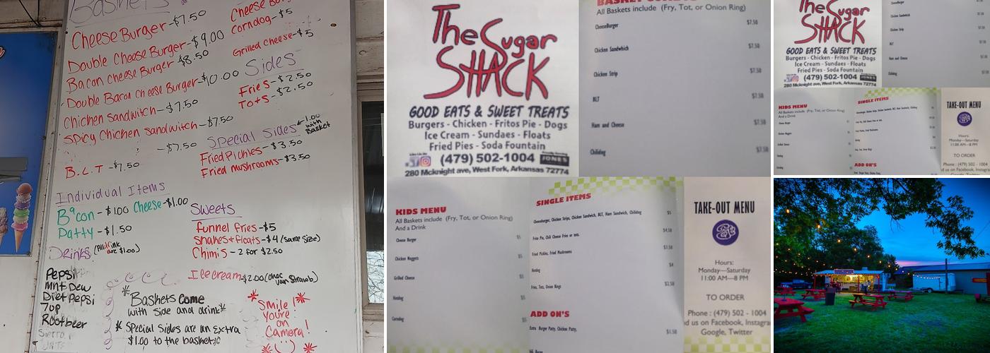 sugar shack Menu