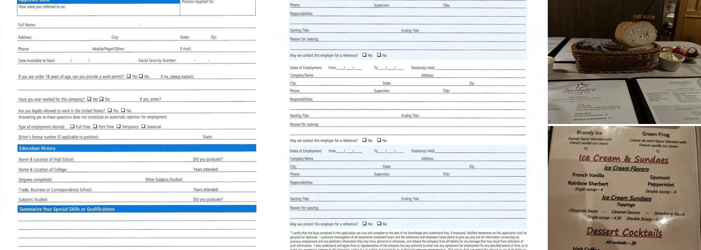 Sorrento's Restaurant Menu