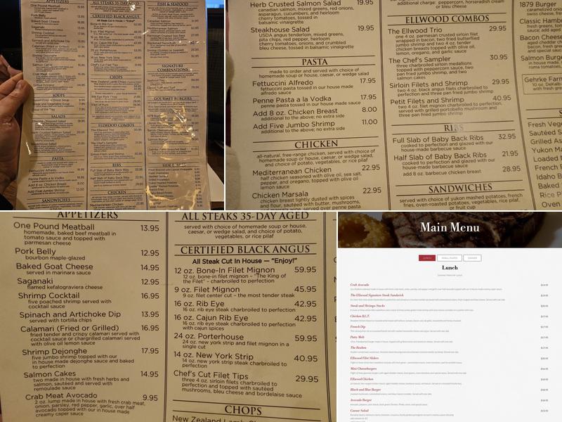 Ellwood Steak and Fish House Menu