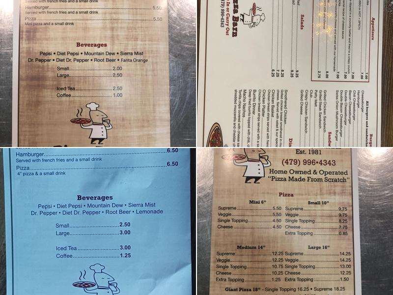 Pizza Barn Menu