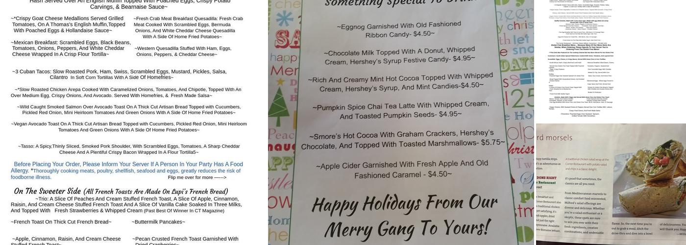 The Corner Restaurant Menu