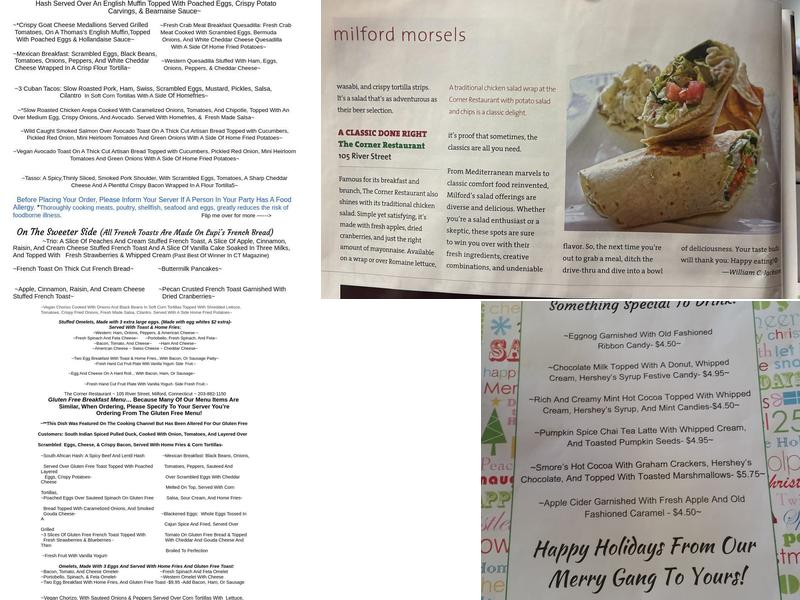 The Corner Restaurant Menu