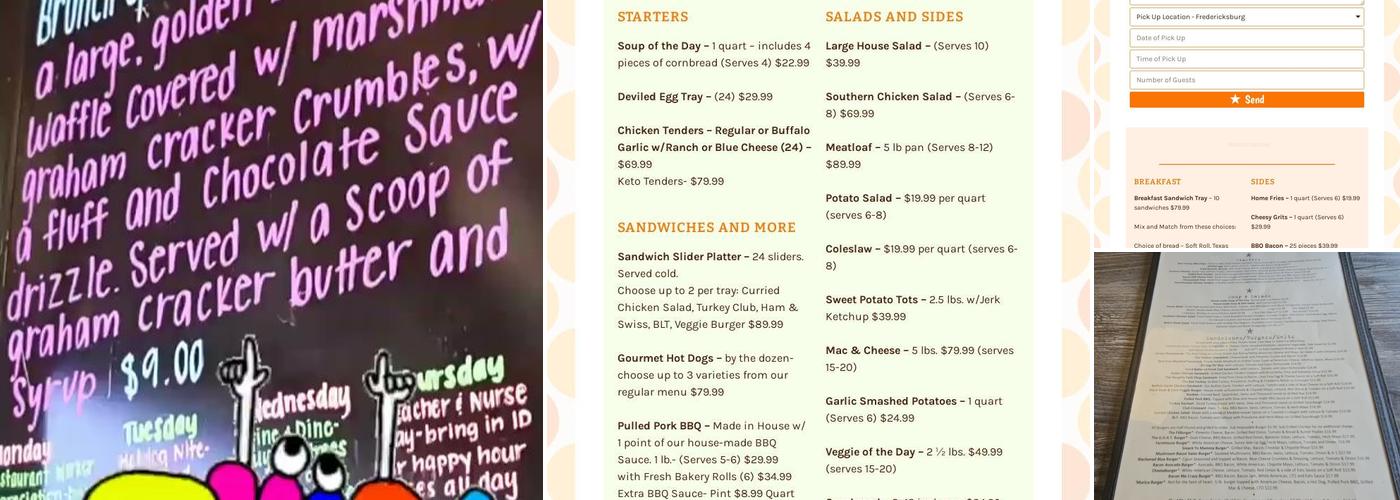 Mason-Dixon Cafe (Fredericksburg) Menu