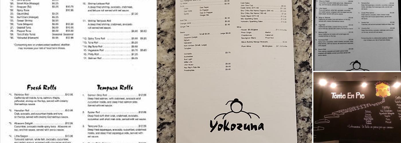 Yokozuna Sushi Menu