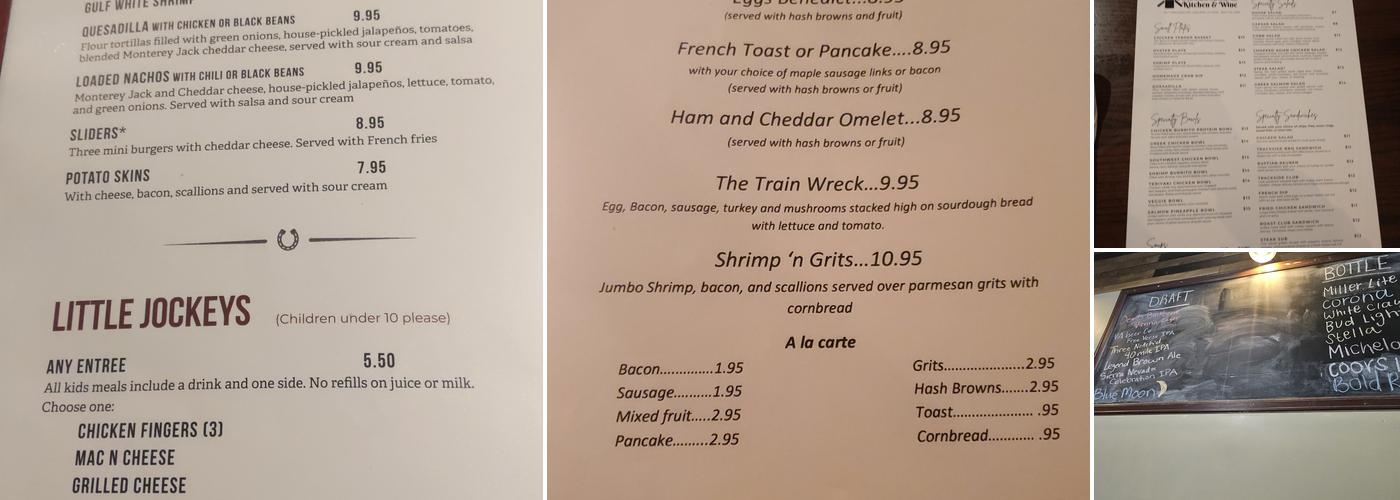 TRACKSIDE Kitchen & Wine Menu