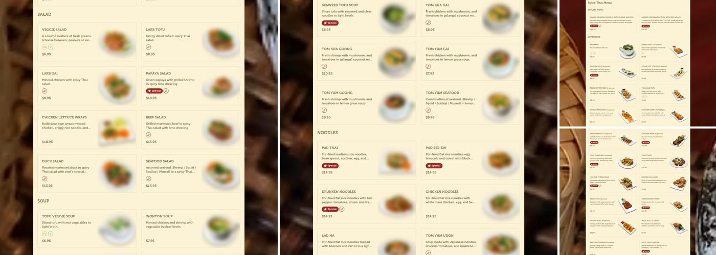 Spice Thai Cuisine Menu