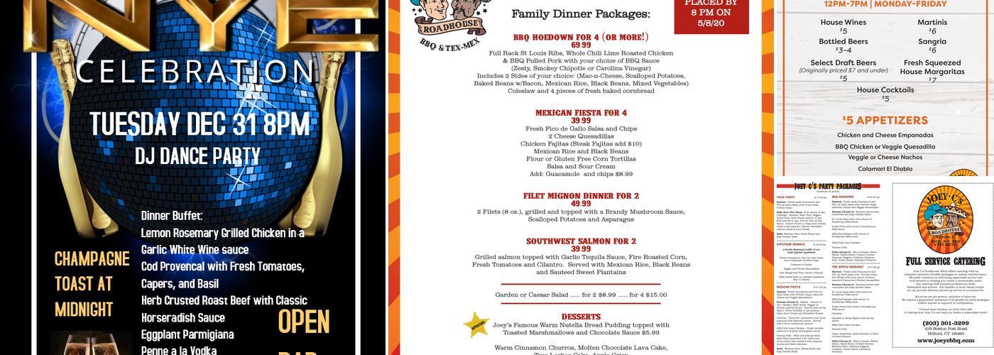 Joey C's Roadhouse BBQ Menu