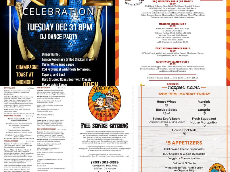 Joey C's Roadhouse BBQ Menu