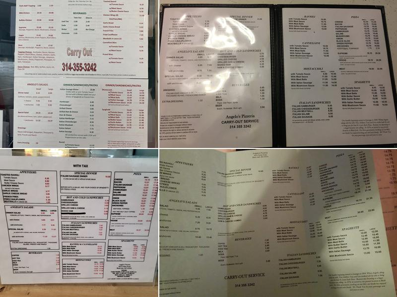 Angelo's Pizzeria Menu