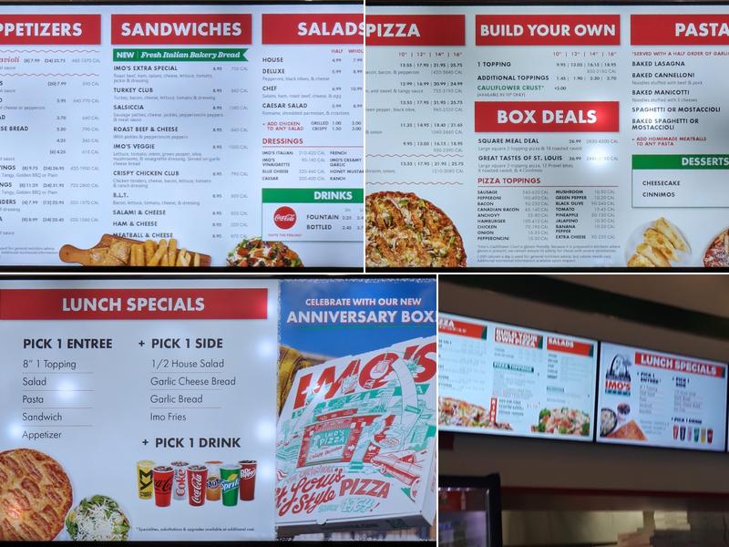 Imo's Pizza Menu