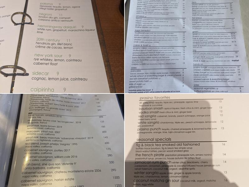 Prasino St. Charles Menu