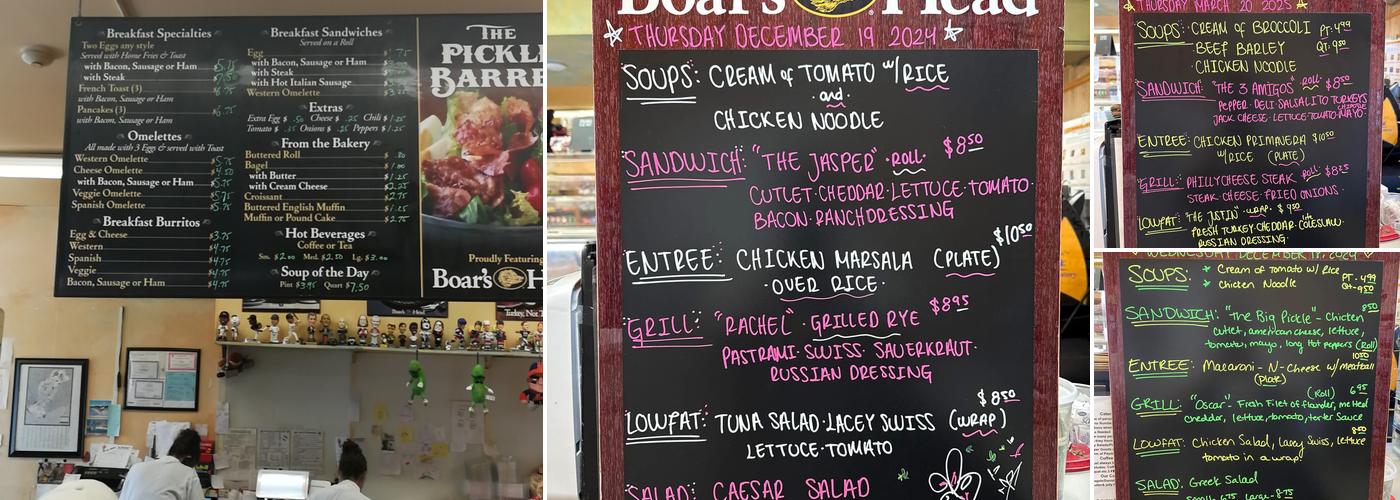 The Pickle Barrel Menu