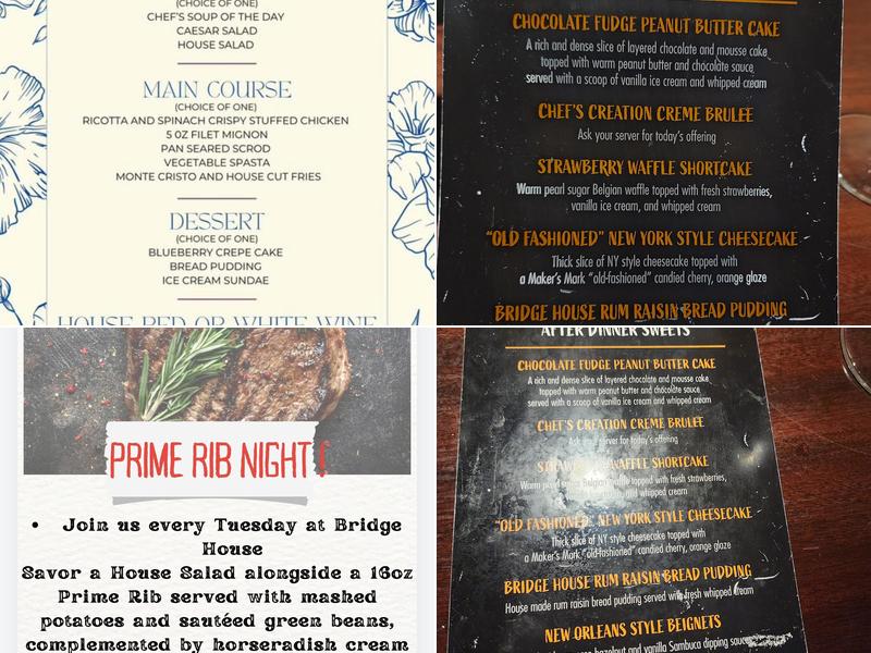 Bridge House Restaurant Menu
