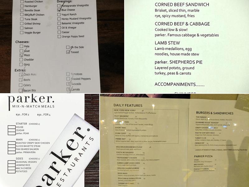 parker. Eatery & Bar Menu