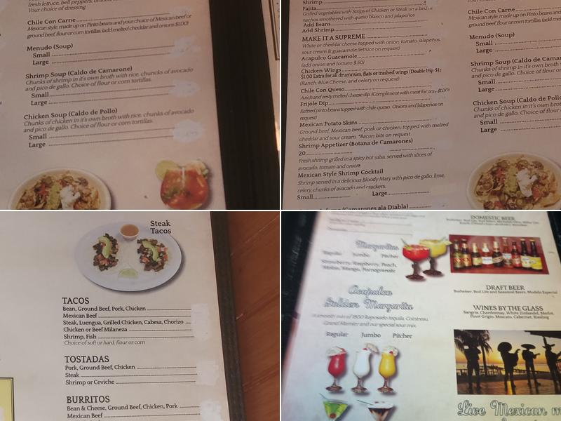 Acapulco Restaurant Menu