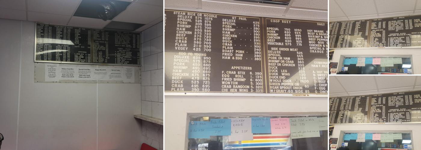 John's Chop Suey Menu