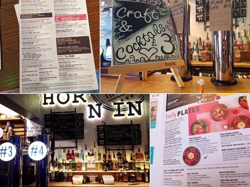 The Horn In Hand Menu