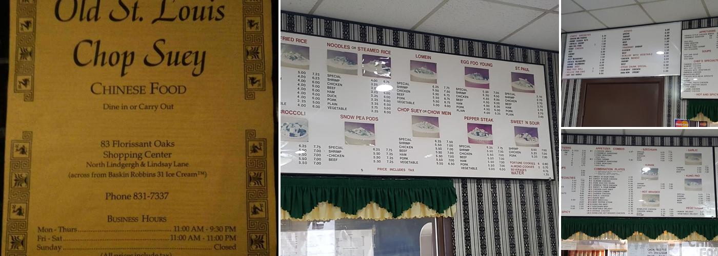Old St Louis Chop Suey Menu