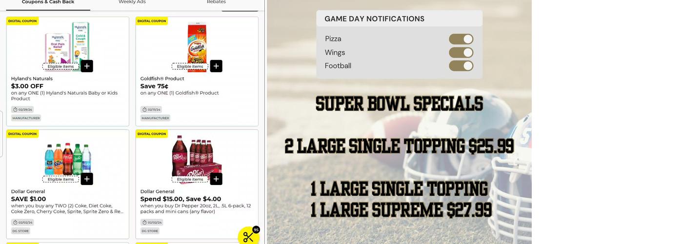 Simple Simon's Pizza Menu