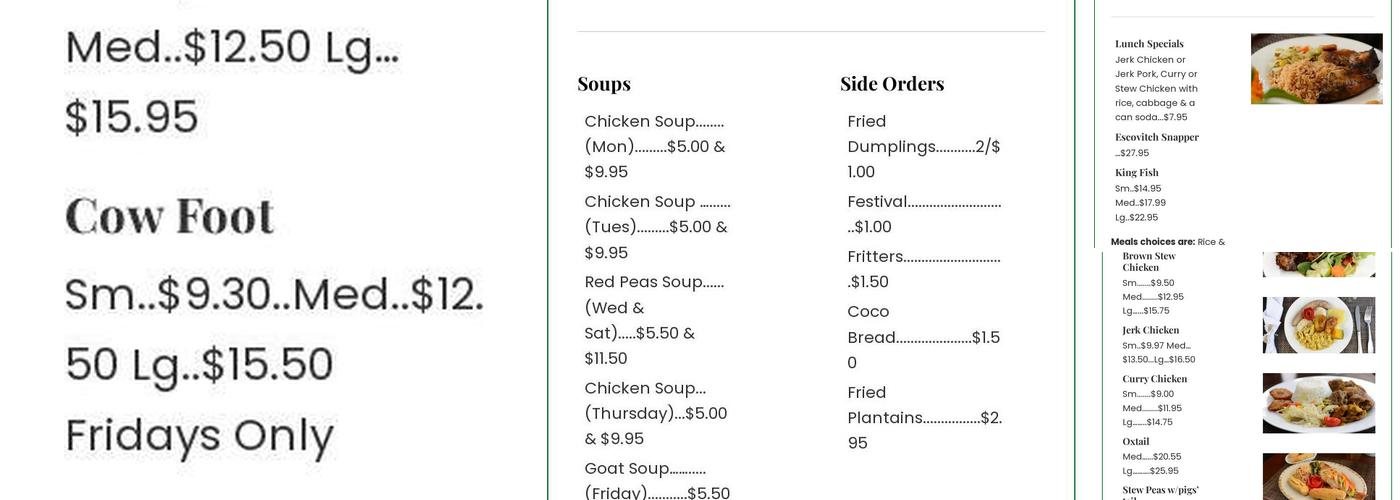 Kingston Kafe Menu