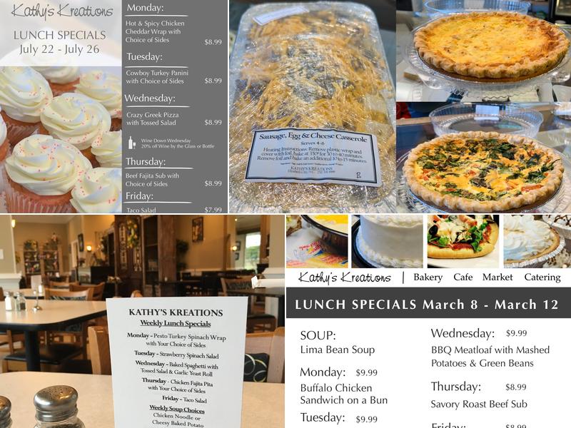 Kathy's Kreations Market Menu