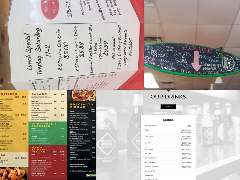 Moyock Pizza Kitchen Menu