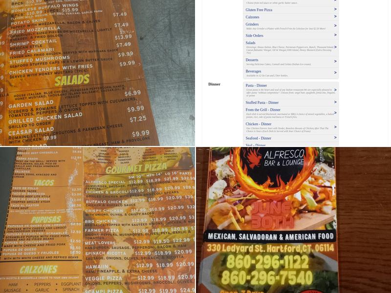 Al Fresco Bar & Lounge Menu